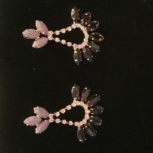 Premier Designs "Blake" black and gold earrings